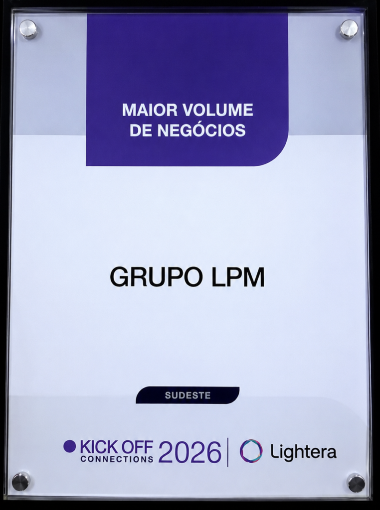 Prêmio "Maior Volume de Negócios". Grupo LPM recebe prêmio Maior Volume de Negócios no Kick Off Connections 2026 da Lightera.